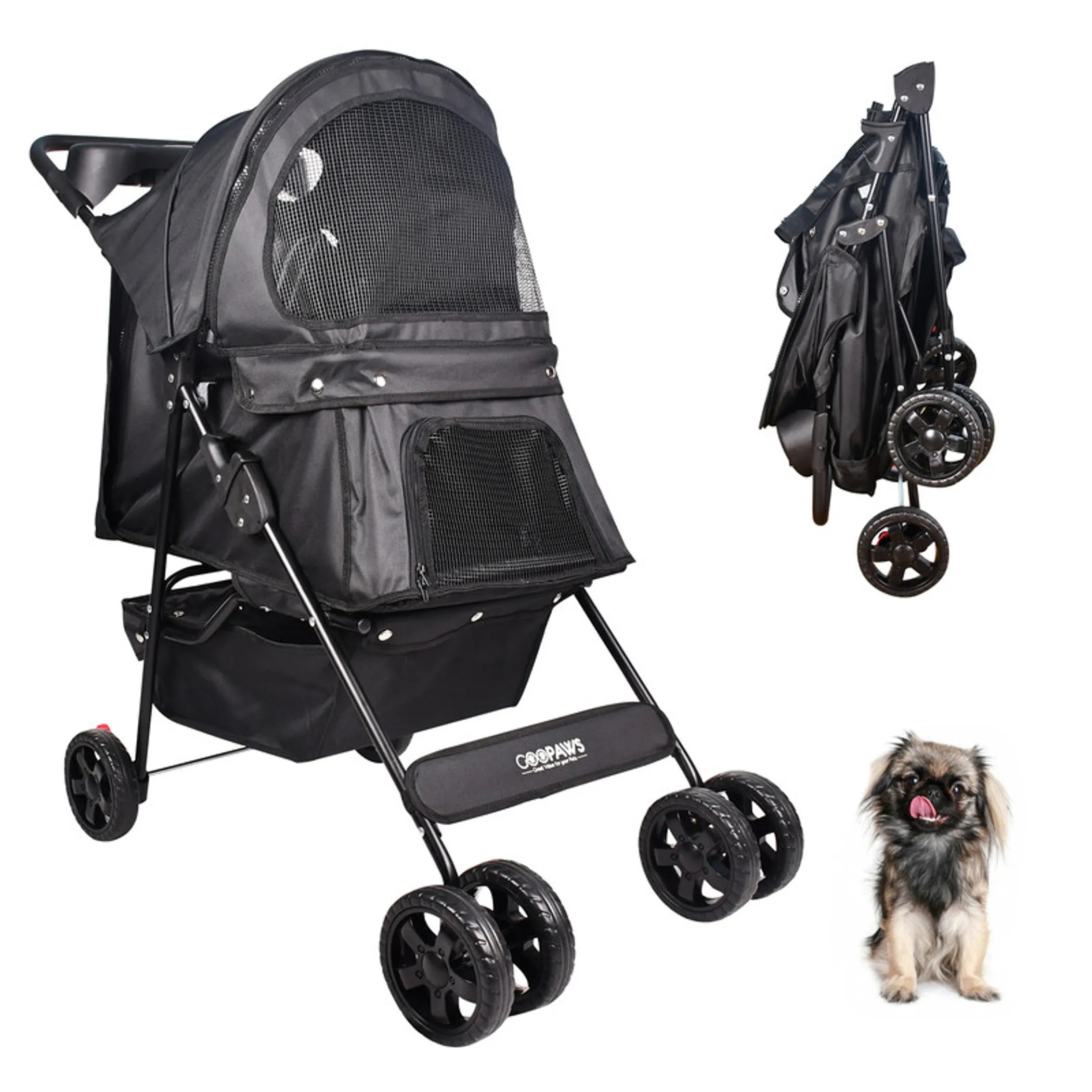 GOOPAWS 4 Wheel Dog Stroller, 36-in