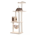 Real Wood 70" Cat Furniture,Ultra thick Faux Fur Cat Condo