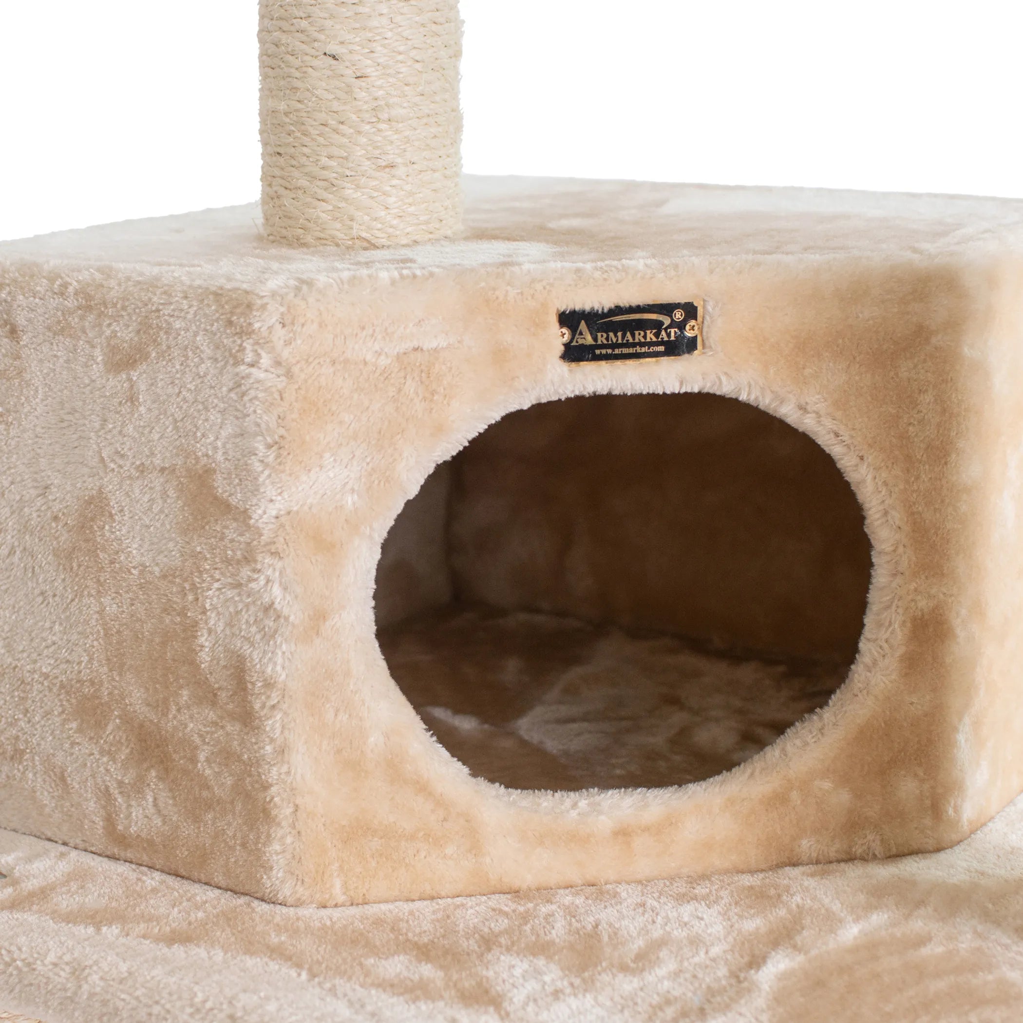 Real Wood 72" H Pet Cat Tower W Lounge Basket, Perch, A7204