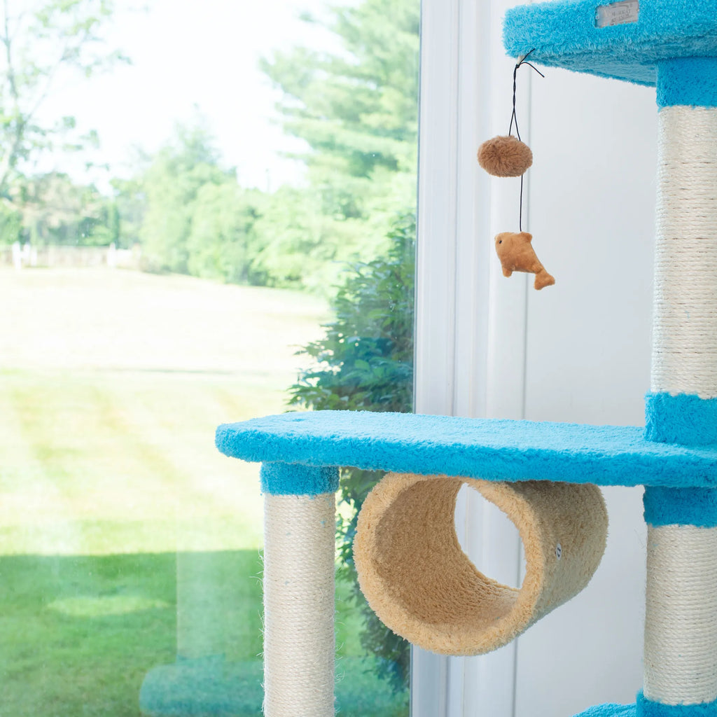Armarkat Cat Climber, Real Wood Cat Junggle Tree Skyblue