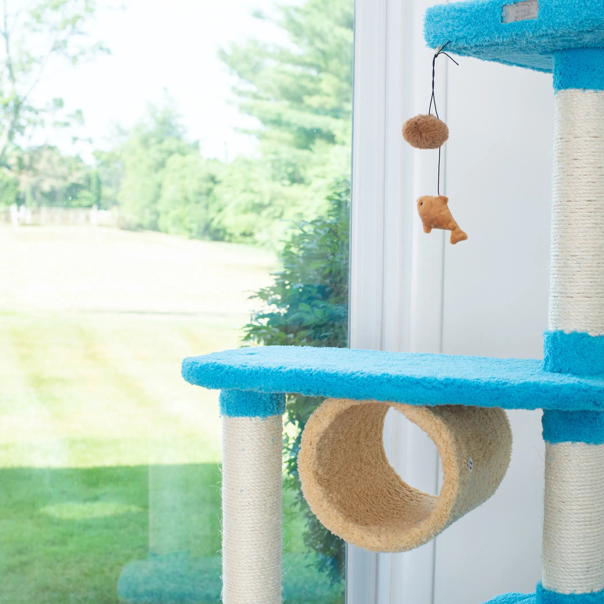 Armarkat Cat Climber, Real Wood Cat Junggle Tree Skyblue
