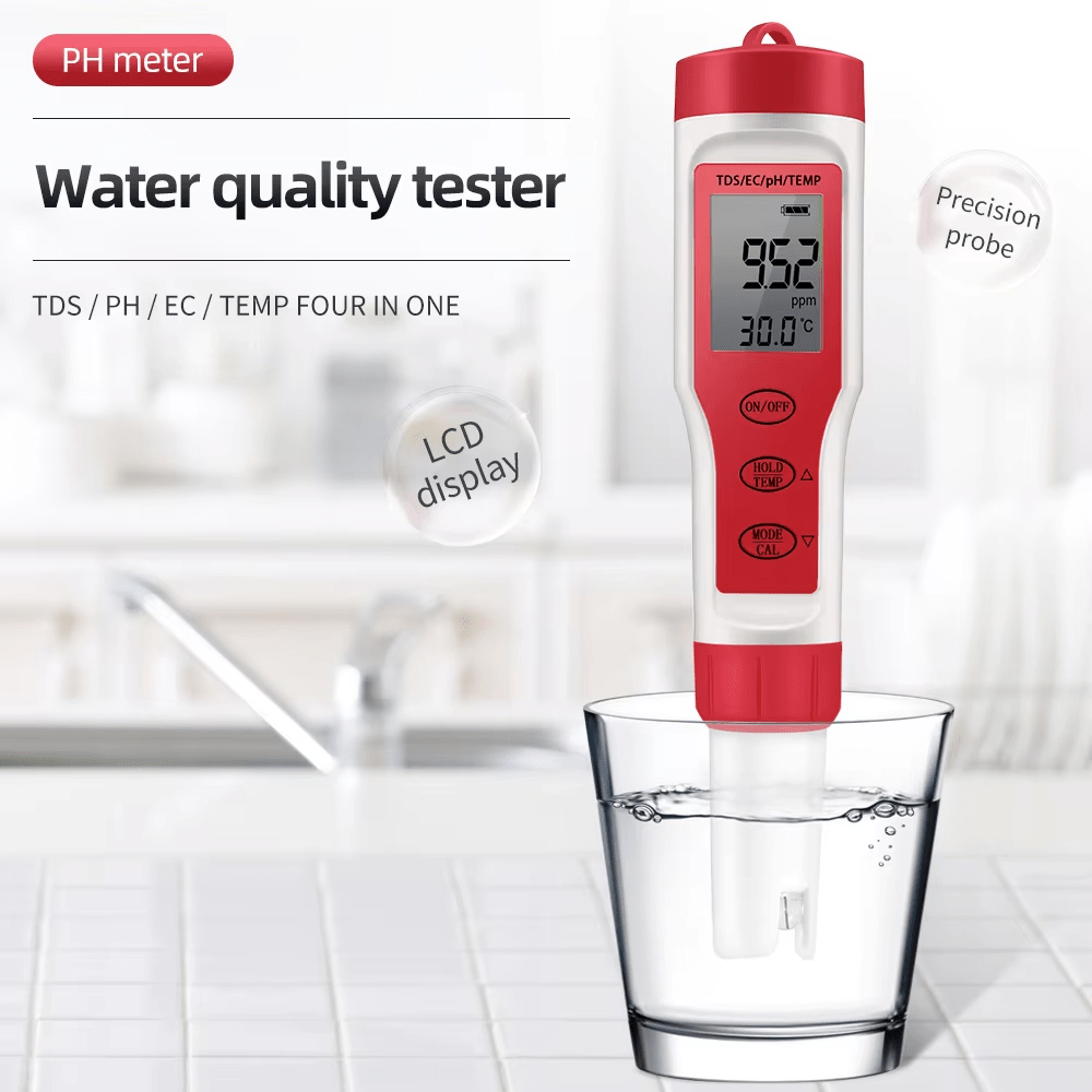 4 in 1 Digital PH EC Meter LCD Tester Pocket Hydroponics Aquarium Water Test Pen - Tail Wagger's Haven