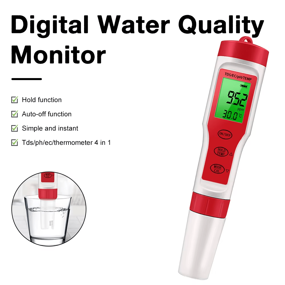 4 in 1 Digital PH EC Meter LCD Tester Pocket Hydroponics Aquarium Water Test Pen - Tail Wagger's Haven