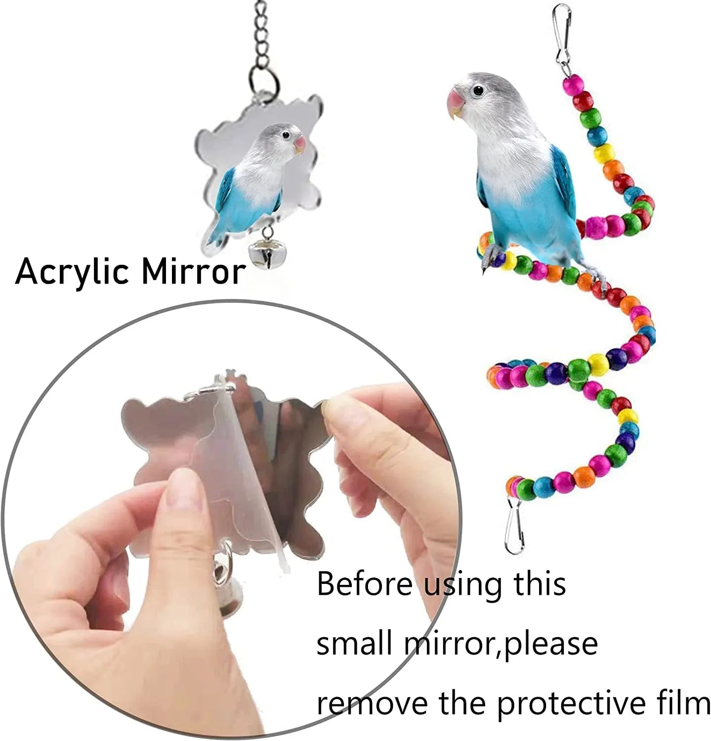 7PCs Parrot Toys Bird Cage Accessories - Tail Wagger's Haven