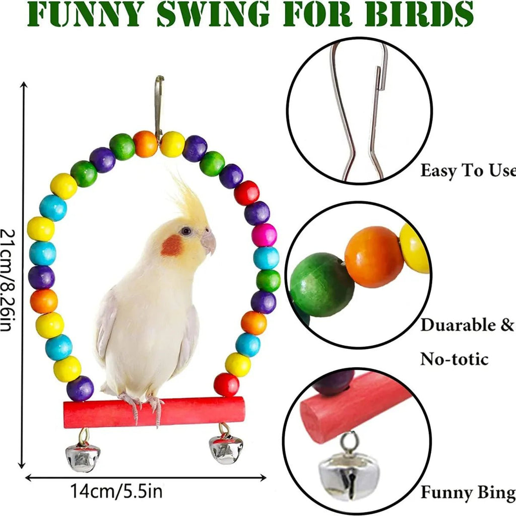 7PCs Parrot Toys Bird Cage Accessories - Tail Wagger's Haven