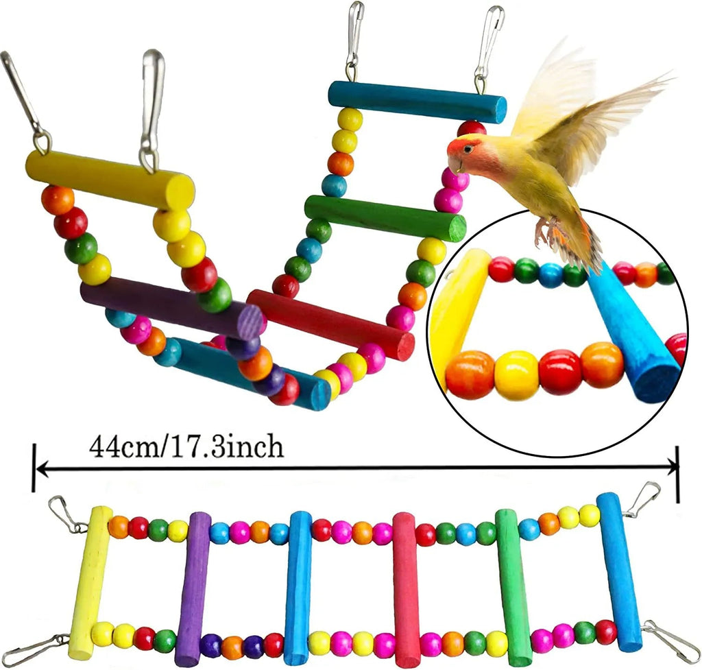7PCs Parrot Toys Bird Cage Accessories - Tail Wagger's Haven