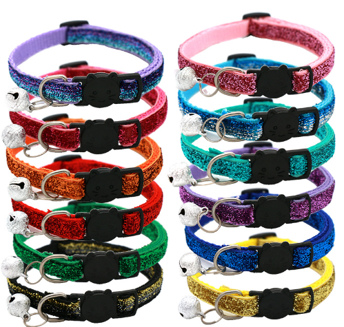 Adjustable Colorful Cat Collar with Bell for Pets - Tail Wagger's Haven
