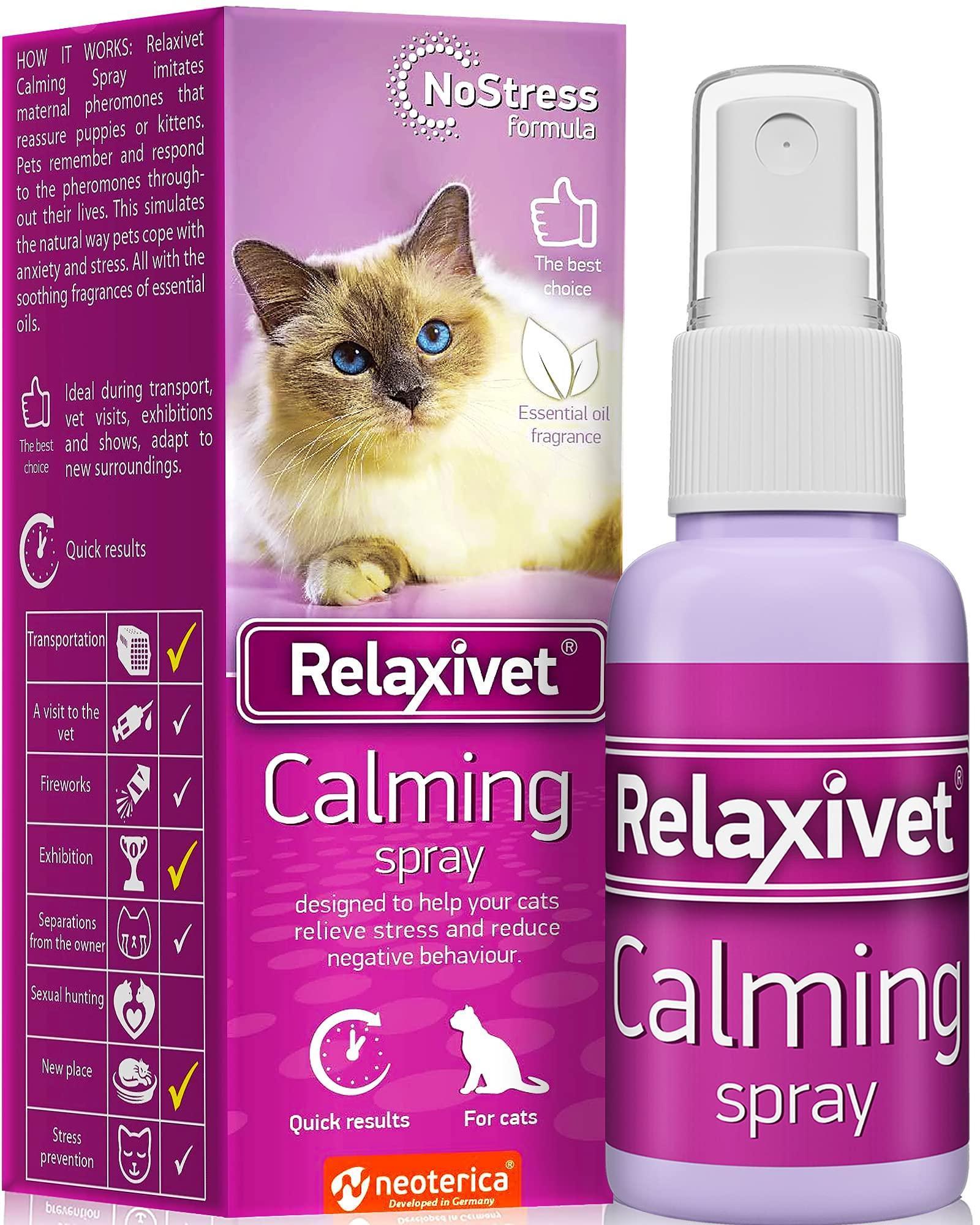 Calming Pheromone Spray Scratch Repellent for Cats Reduce Stress During Travel - Tail Wagger's Haven