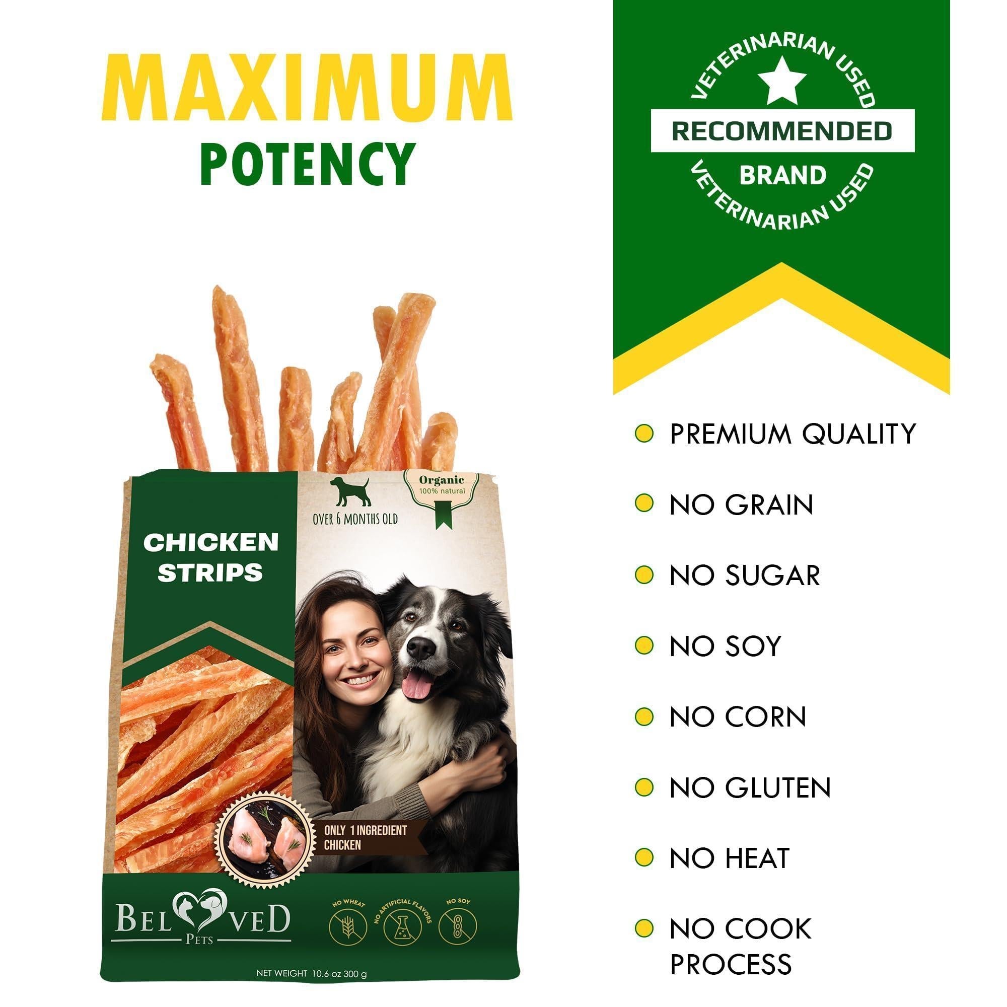 Chicken Strips Dog Treats Human Grade Meat Sticks Grain Free Chews 10.6 Oz - Tail Wagger's Haven