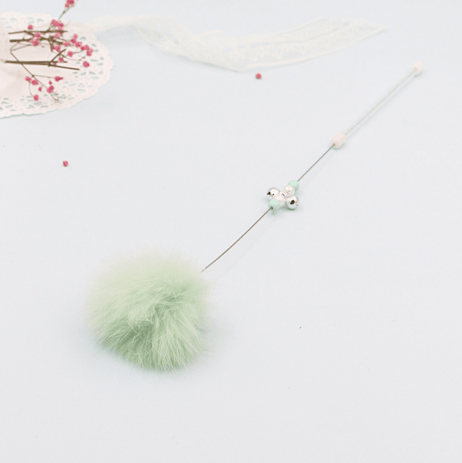 Colorful Pom Pom Cat Teaser Wand with Bell Toy - Tail Wagger's Haven