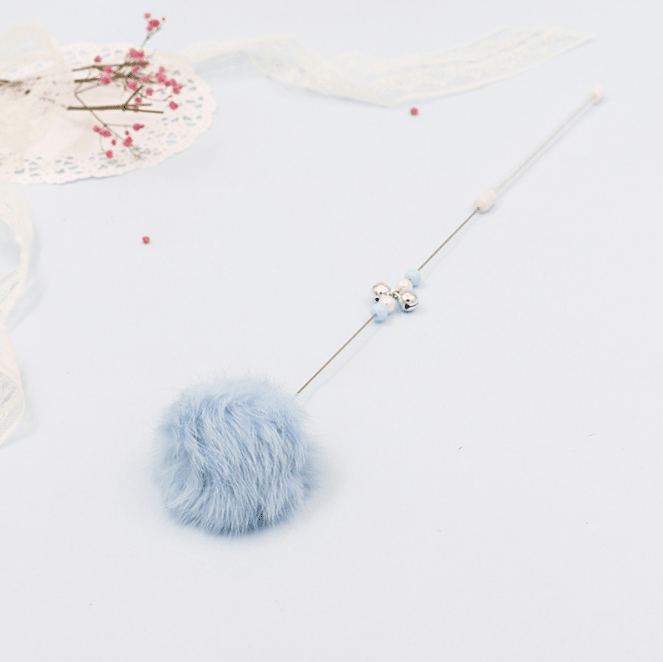Colorful Pom Pom Cat Teaser Wand with Bell Toy - Tail Wagger's Haven