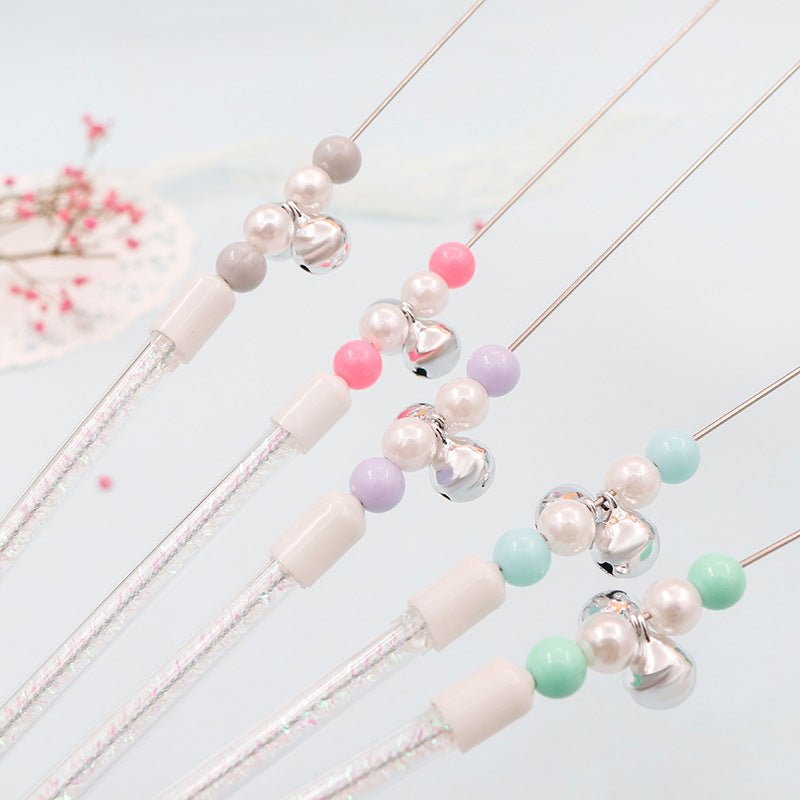 Colorful Pom Pom Cat Teaser Wand with Bell Toy - Tail Wagger's Haven