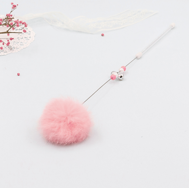 Colorful Pom Pom Cat Teaser Wand with Bell Toy - Tail Wagger's Haven