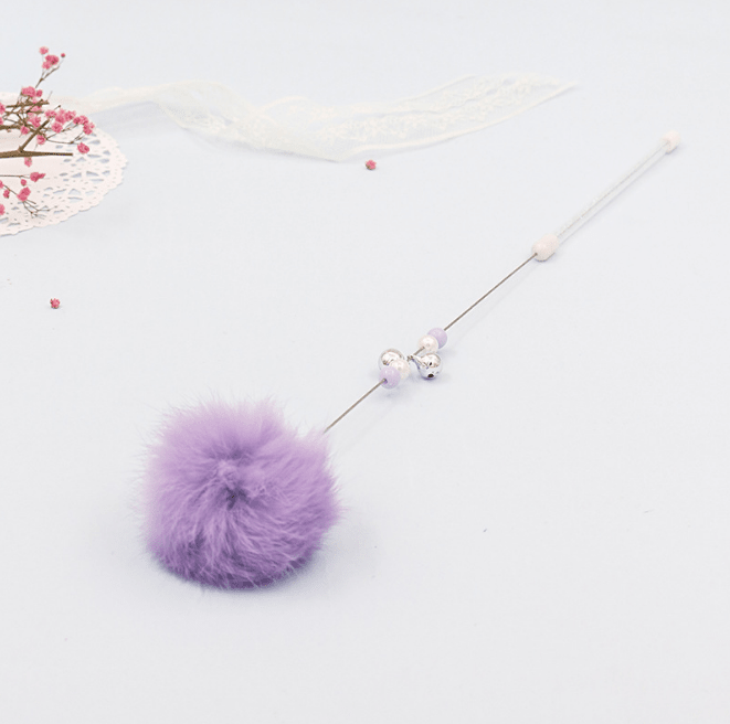 Colorful Pom Pom Cat Teaser Wand with Bell Toy - Tail Wagger's Haven