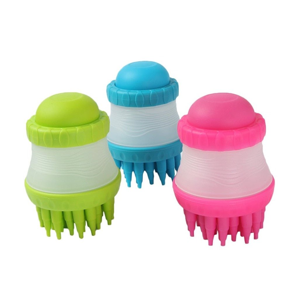 Dog Bath Brush with Massage Comb and Foot Cup - Tail Wagger's Haven