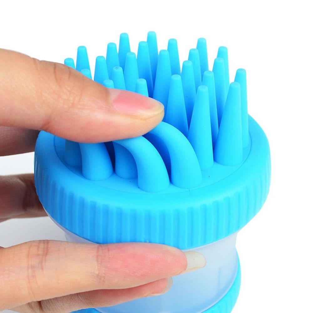 Dog Bath Brush with Massage Comb and Foot Cup - Tail Wagger's Haven