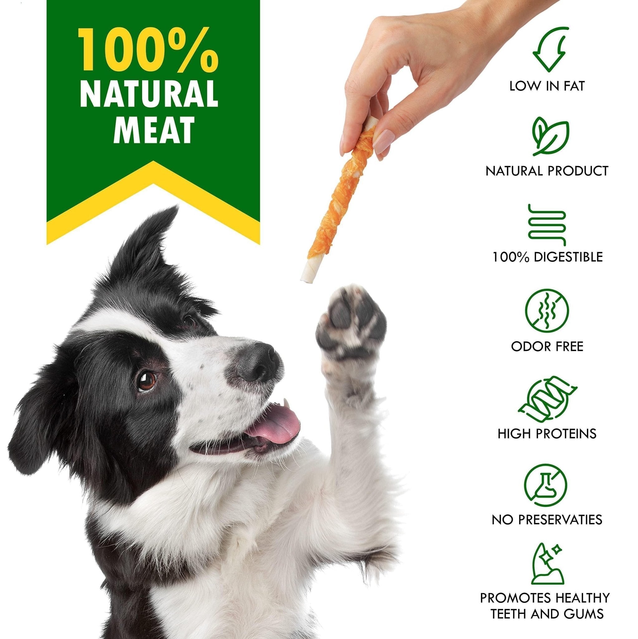 Dog Rawhide Sticks Wrapped with Chicken Pet Natural Chew Treats Grain Free Snack - Tail Wagger's Haven