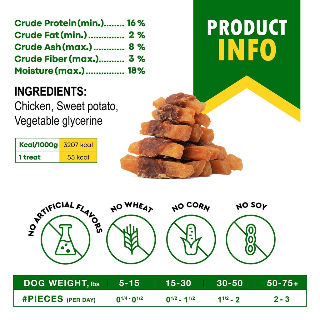 Dog Sweet Potato Wrapped with Chicken Pet Natural Chew Treats Grain Free Snacks - Tail Wagger's Haven