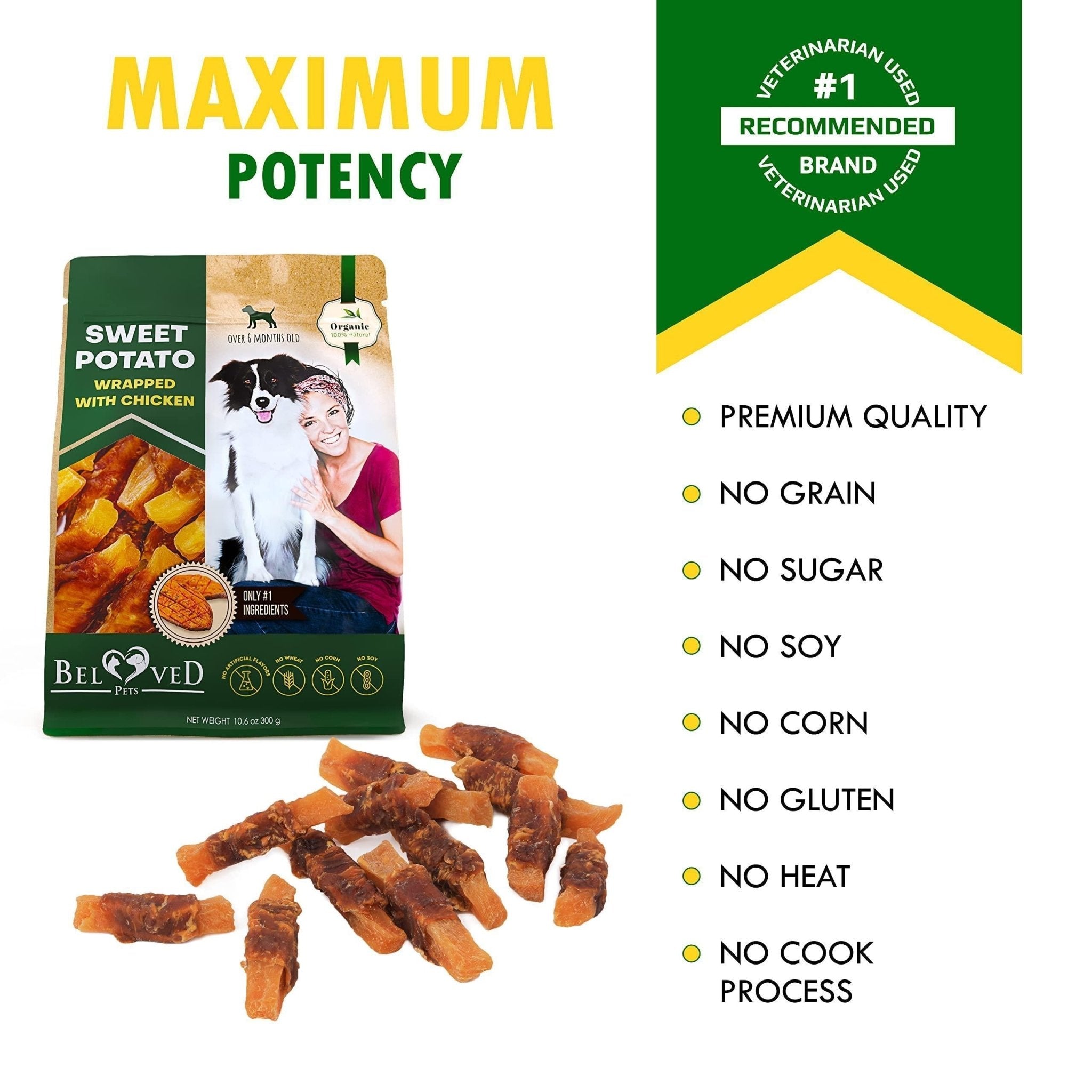 Dog Sweet Potato Wrapped with Chicken Pet Natural Chew Treats Grain Free Snacks - Tail Wagger's Haven