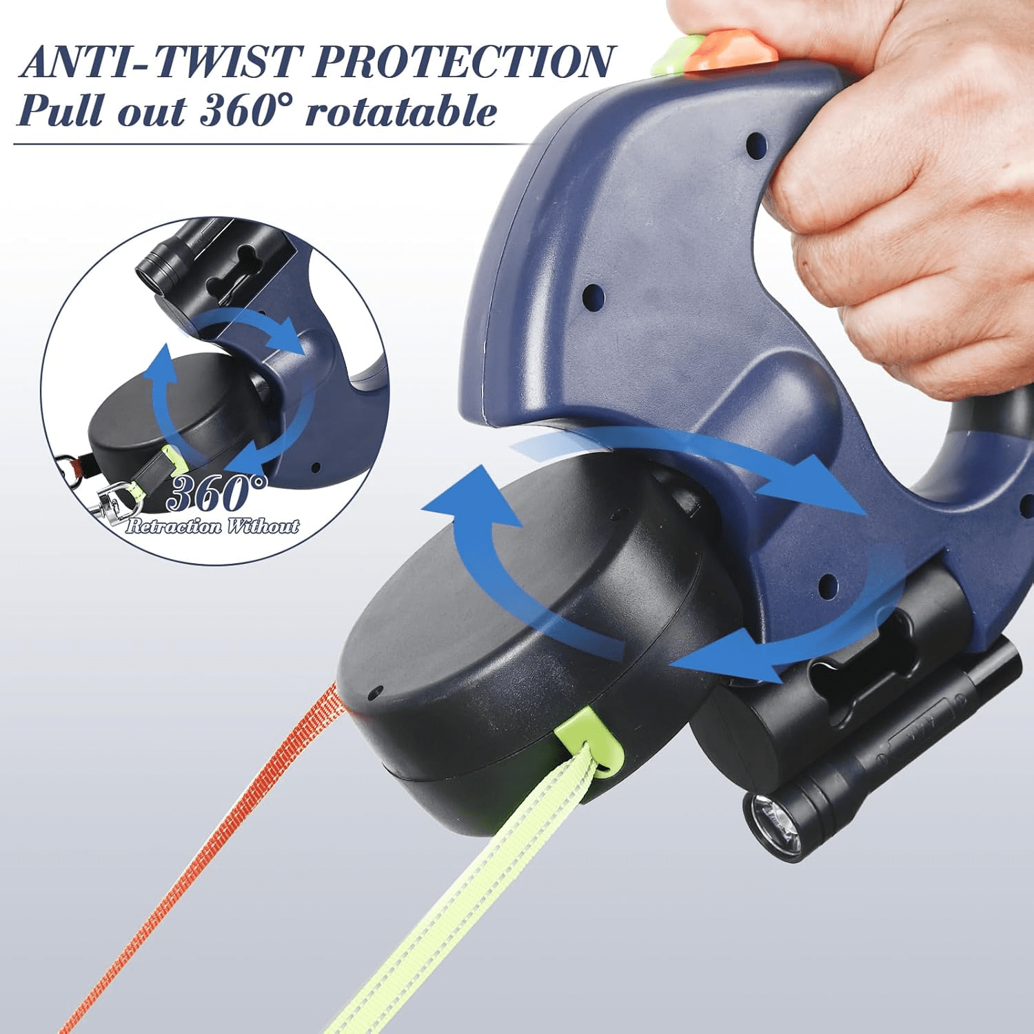 Dual Pet Leash Retractable Reflective Lead 360 Swivel Double Dog Walking Leash - Tail Wagger's Haven