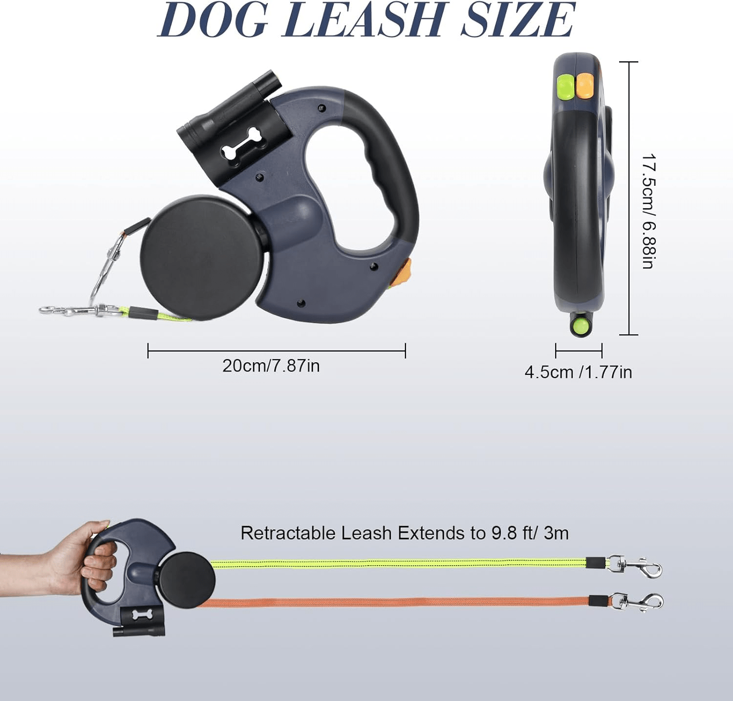 Dual Pet Leash Retractable Reflective Lead 360 Swivel Double Dog Walking Leash - Tail Wagger's Haven