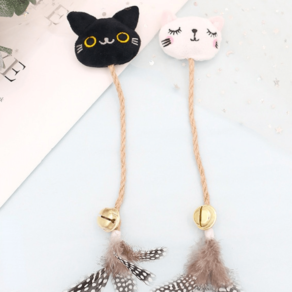 Funny Cat Toy with Feather, Bell, and Hemp Rope - Tail Wagger's Haven