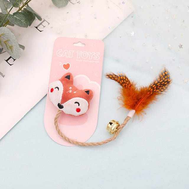 Funny Cat Toy with Feather, Bell, and Hemp Rope - Tail Wagger's Haven