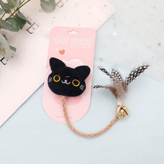 Funny Cat Toy with Feather, Bell, and Hemp Rope - Tail Wagger's Haven