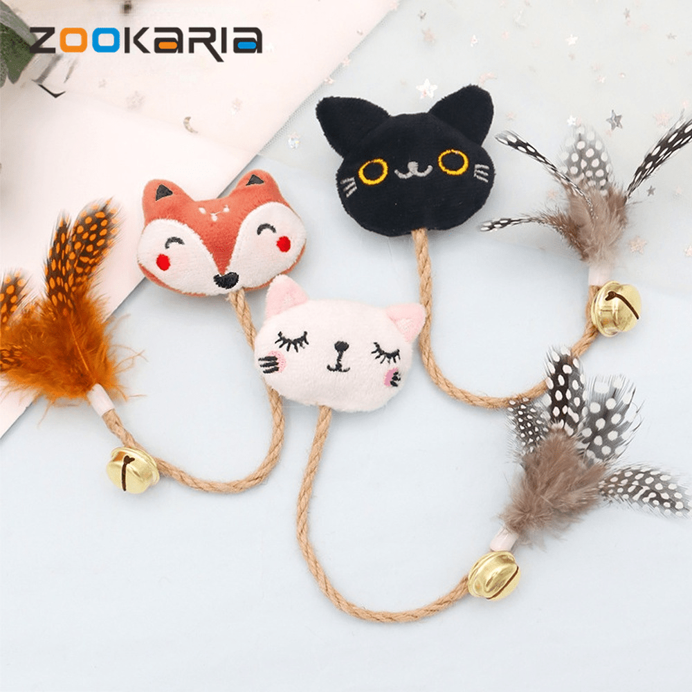 Funny Cat Toy with Feather, Bell, and Hemp Rope - Tail Wagger's Haven