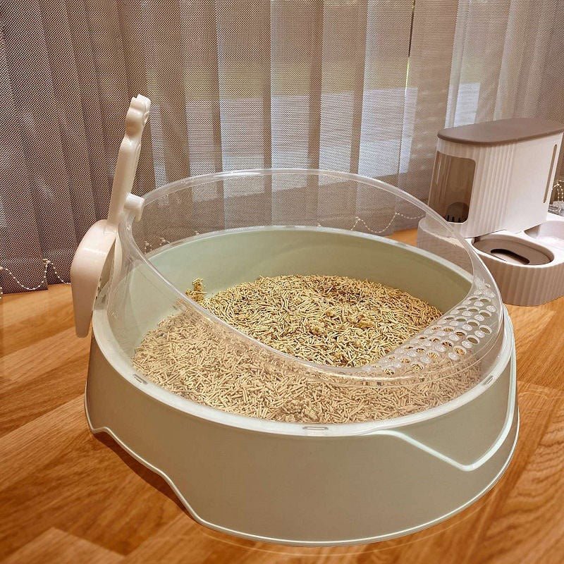 Large Semi - Enclosed Cat Litter Box with Shovel - Tail Wagger's Haven