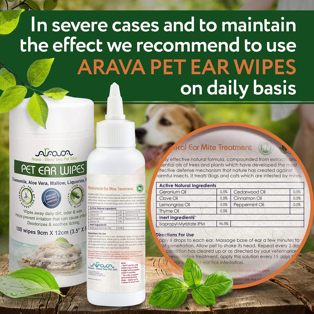Natural Ear Mite Treatment for Dogs & Cats Pet Ear Mites Infection Cleaner - Tail Wagger's Haven