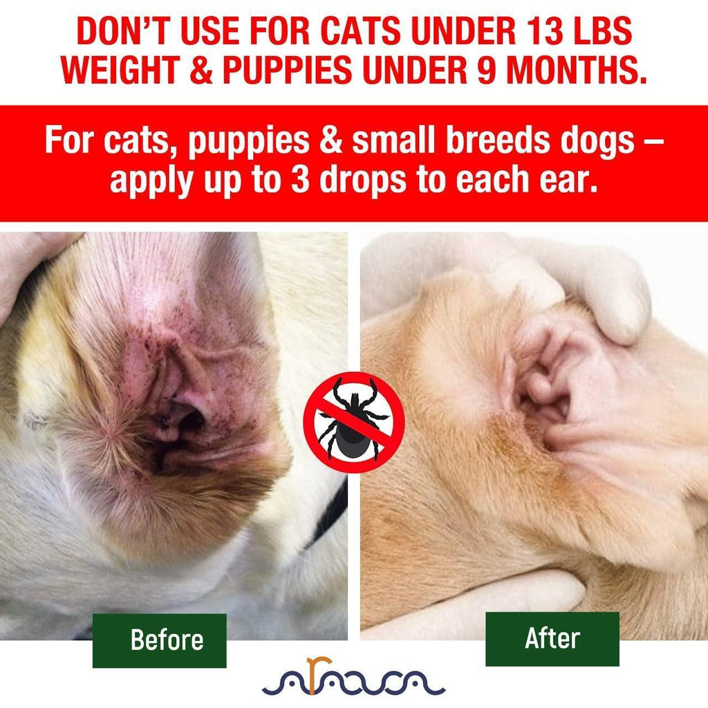 Natural Ear Mite Treatment for Dogs & Cats Pet Ear Mites Infection Cleaner - Tail Wagger's Haven