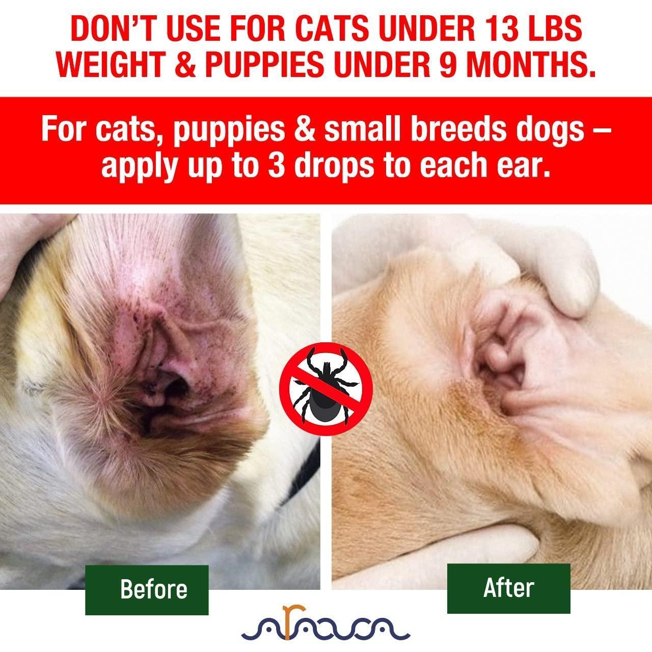 Natural Ear Mite Treatment for Dogs & Cats Pet Ear Mites Infection Cleaner - Tail Wagger's Haven