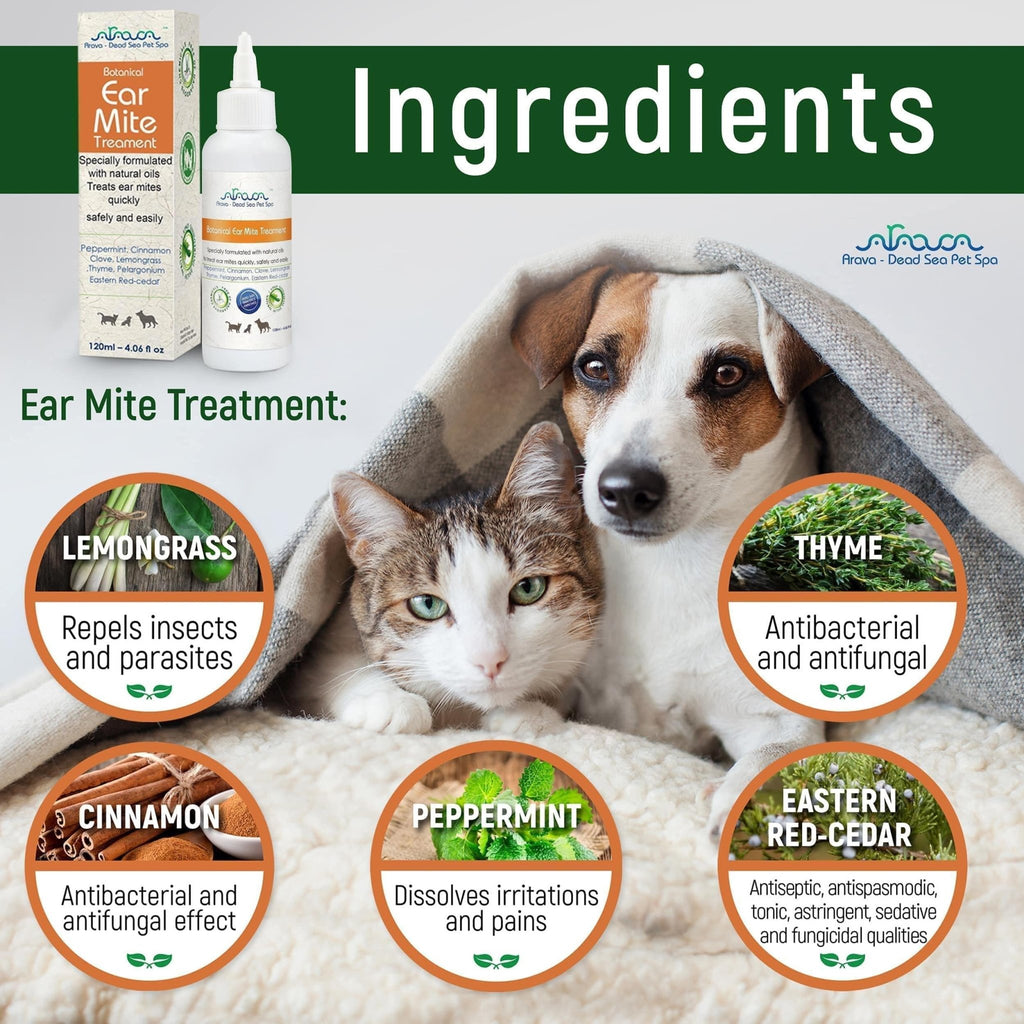 Natural Ear Mite Treatment for Dogs & Cats Pet Ear Mites Infection Cleaner - Tail Wagger's Haven