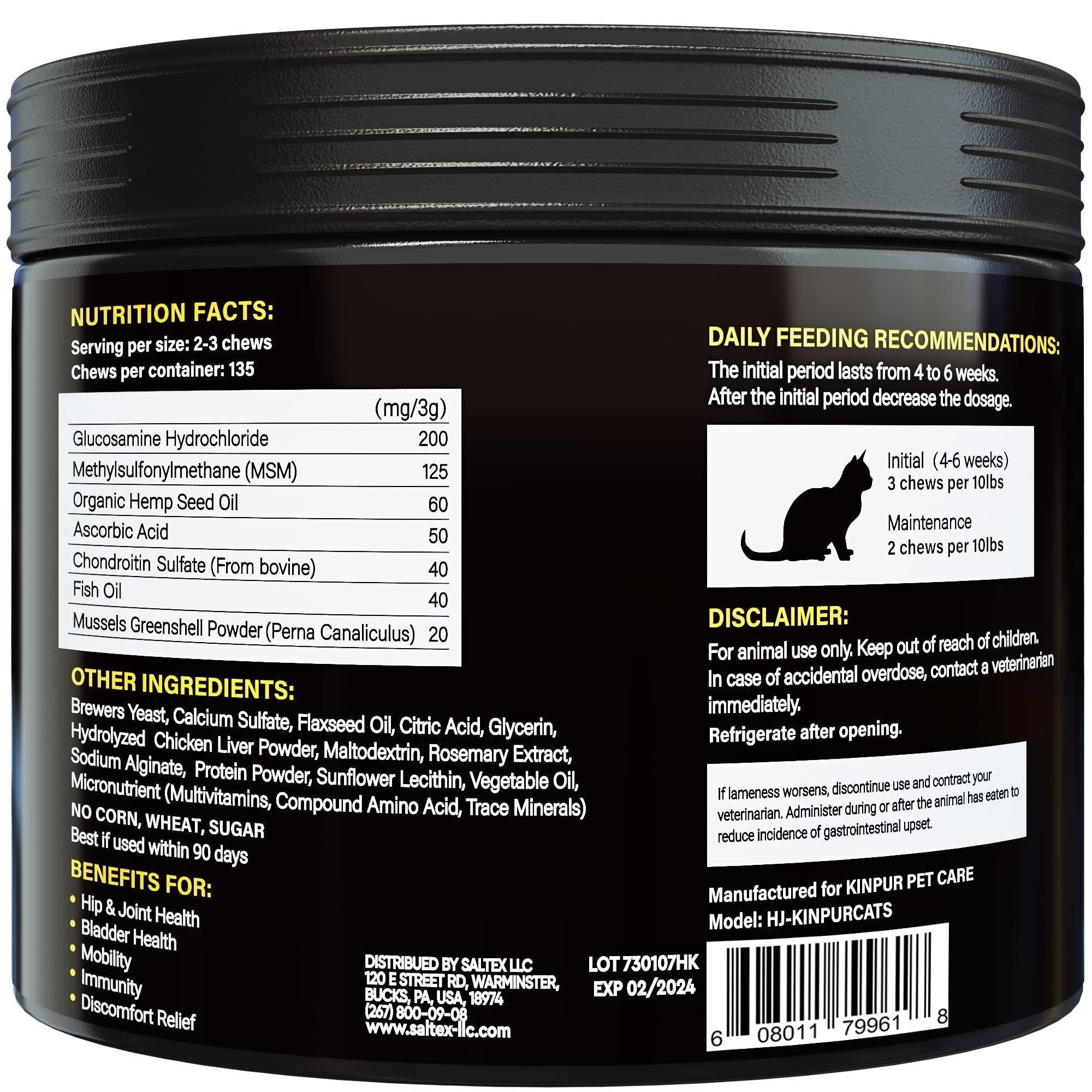 Natural Glucosamine for Cats Effective Cat Joint Supplement That Helps Improve - Tail Wagger's Haven