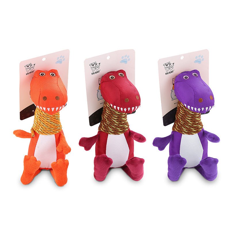 Plush Dinosaur Dog Toy with Sound and Chew Features - Tail Wagger's Haven