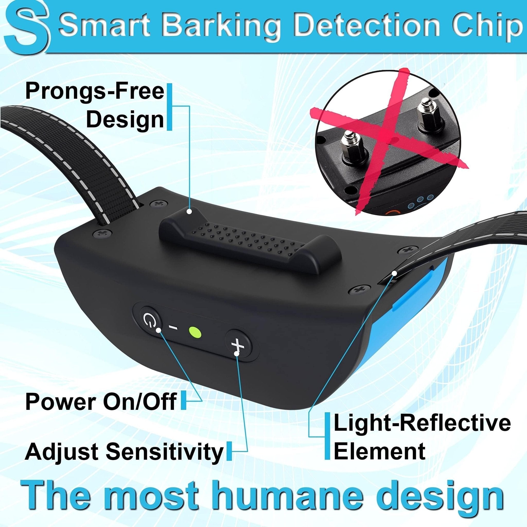 Small Dog Bark Collar Humane No Shock Rechargeable Anti Barking Collar Rainproof - Tail Wagger's Haven