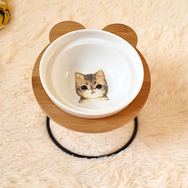 Spine Protection Bowl Holder for Cat Food and Water - Tail Wagger's Haven