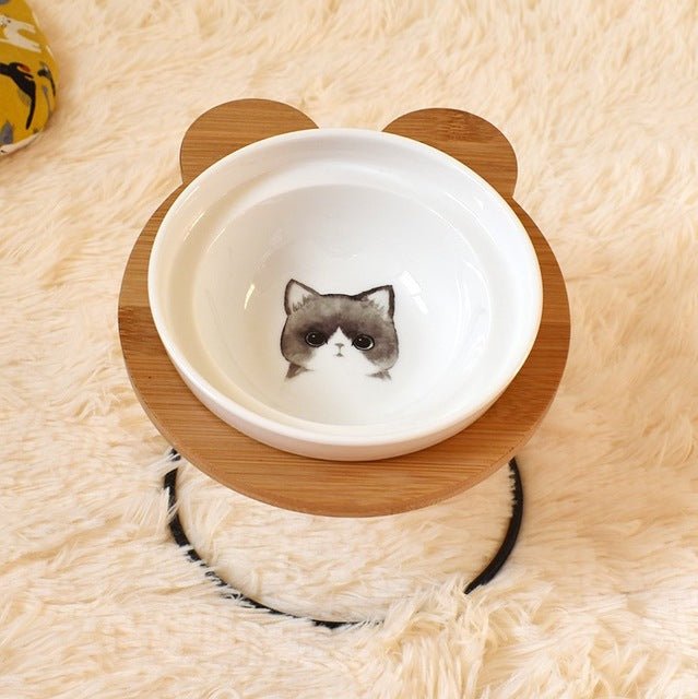 Spine Protection Bowl Holder for Cat Food and Water - Tail Wagger's Haven