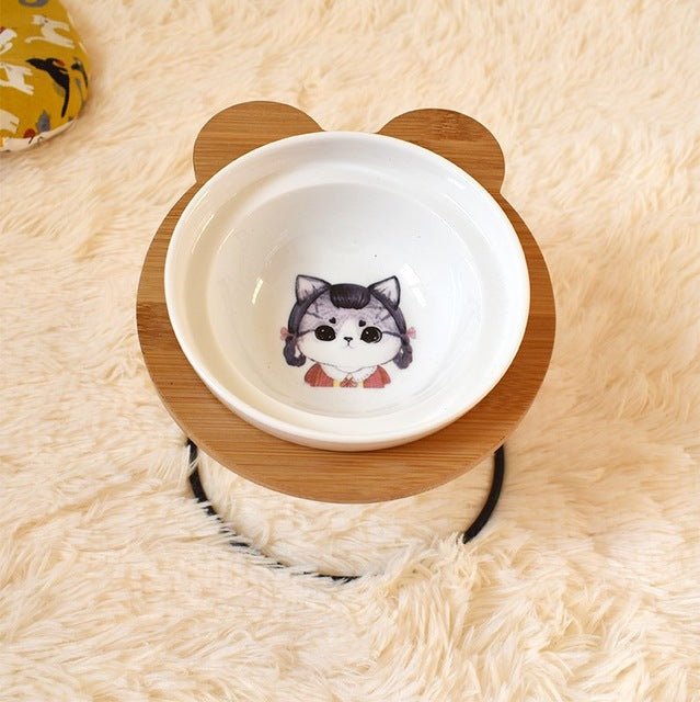 Spine Protection Bowl Holder for Cat Food and Water - Tail Wagger's Haven