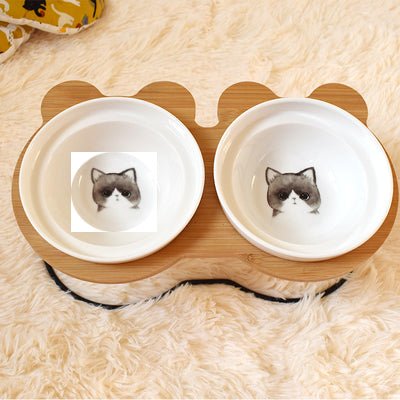Spine Protection Bowl Holder for Cat Food and Water - Tail Wagger's Haven
