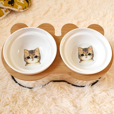 Spine Protection Bowl Holder for Cat Food and Water - Tail Wagger's Haven