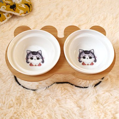 Spine Protection Bowl Holder for Cat Food and Water - Tail Wagger's Haven