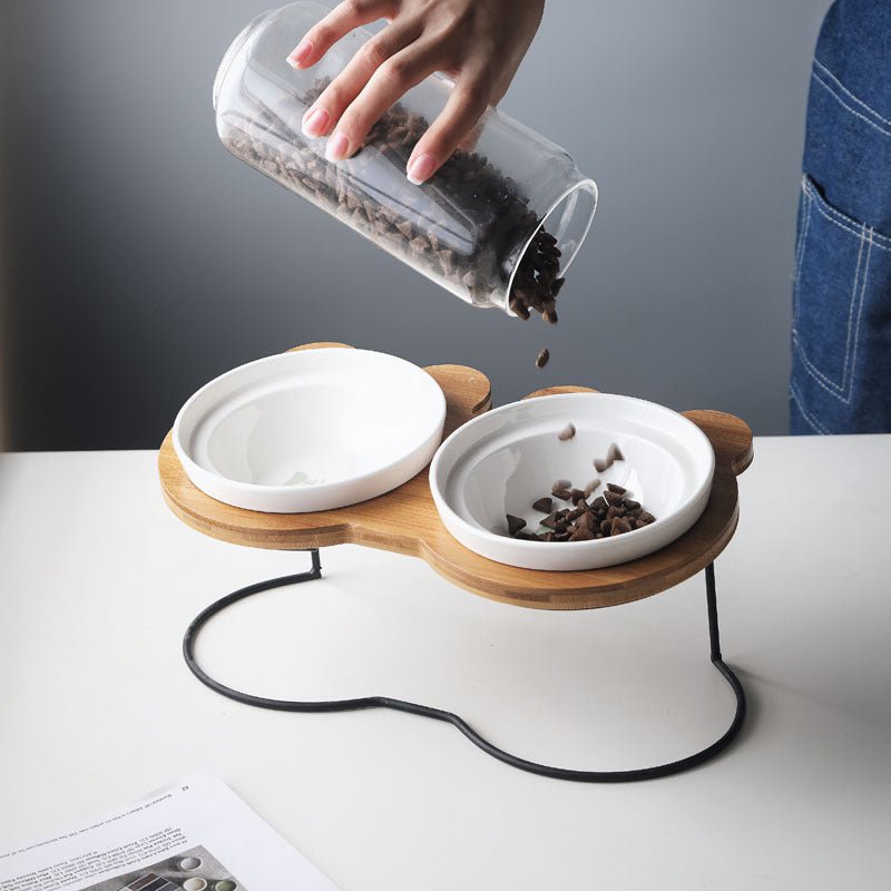 Spine Protection Bowl Holder for Cat Food and Water - Tail Wagger's Haven