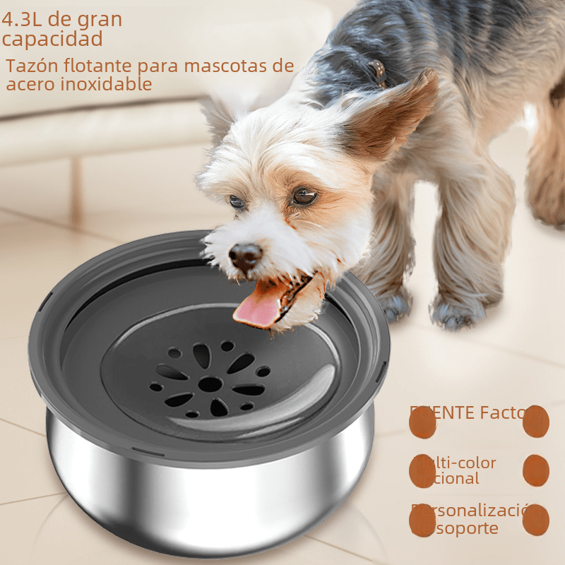 Stainless Steel Large Pet Water Bowl with Splash Guard - Tail Wagger's Haven