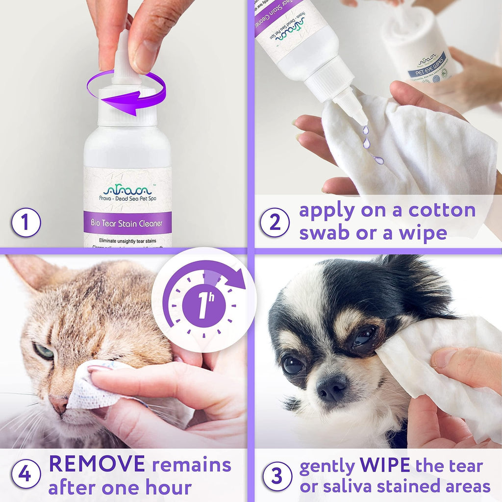 Tear Stain Remover Eye Stain Cleaner for Dogs & Cats with Natural Ingredients - Tail Wagger's Haven