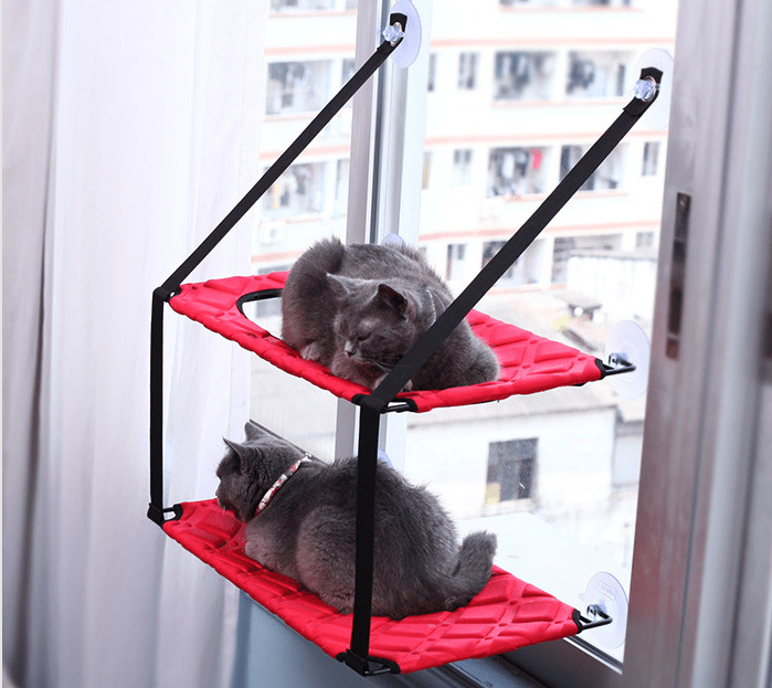 Window - Mounted Cat Hammock with Suction Cups (Single/Double) - Tail Wagger's Haven